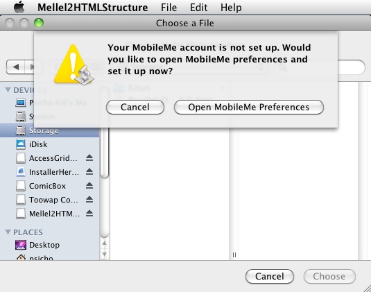 Mellel2HTMLstructure 1.1 beta : Main window