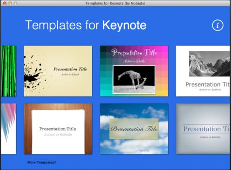 Templates for Keynote (by Nobody) 1.1 : Main window