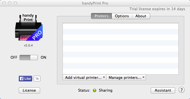 handyPrintPro 5.0 : Main window