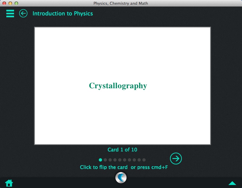 Physics, Chemistry and Math - A simpleNeasyApp by WAGmob 1.0 : Flashcard Window