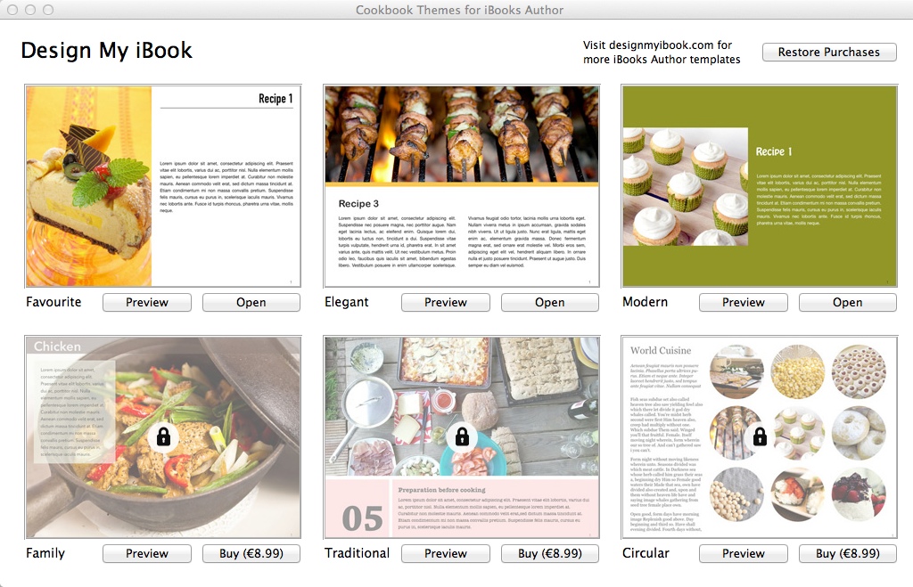 Cookbook Themes 1.0 : Main window
