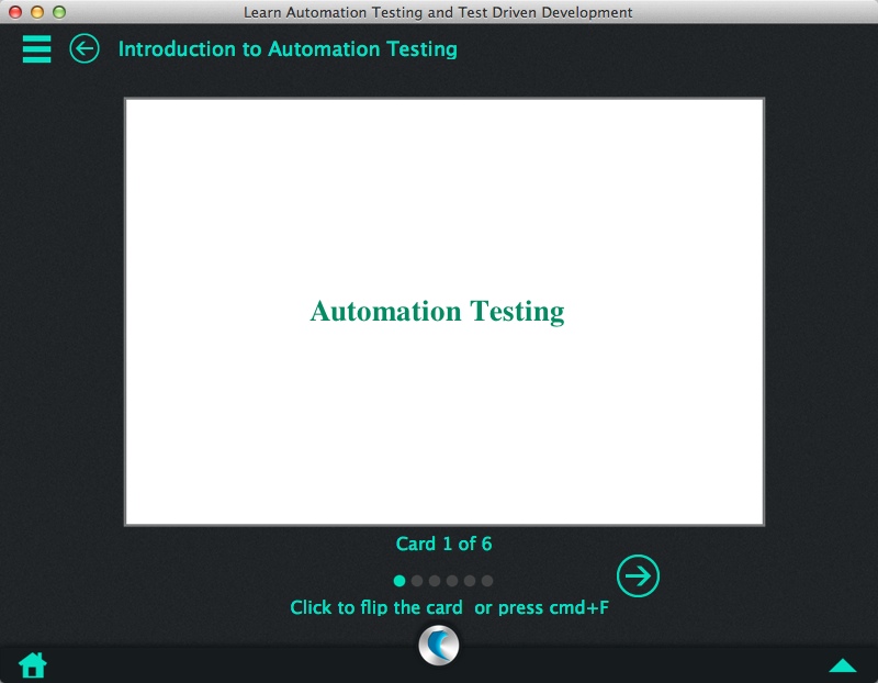 Learn Automation Testing and Test Driven Development - A simpleNeasyApp by WAGmob 1.0 : Flashcard Window