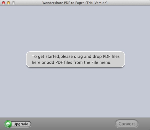 Wondershare PDF to Pages 2.3 : Main Window