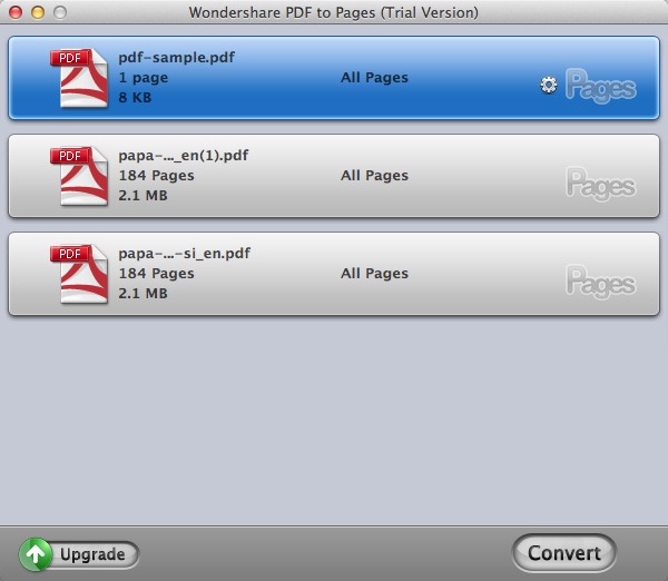 Wondershare PDF to Pages 2.3 : Add Files
