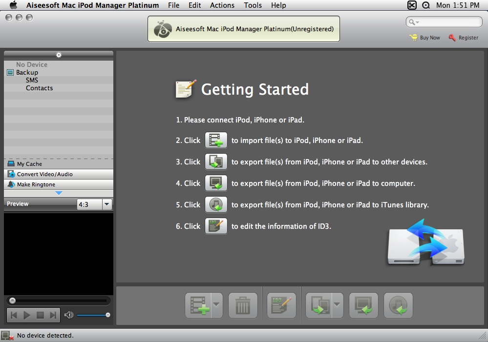 Aiseesoft iPod Manager Platinum 6.3 : Main Window