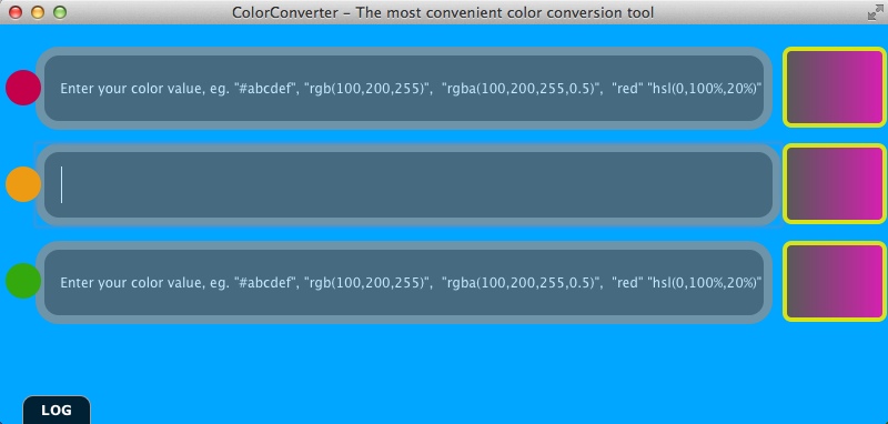 ColorConverter 2.1 : Main Window