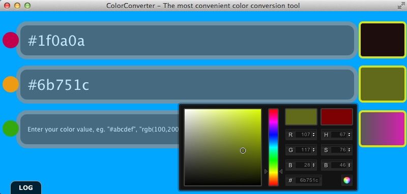 ColorConverter 2.1 : Indicating Color For Conversion