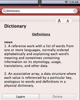 Dictionary Tab 1.0 : Main window