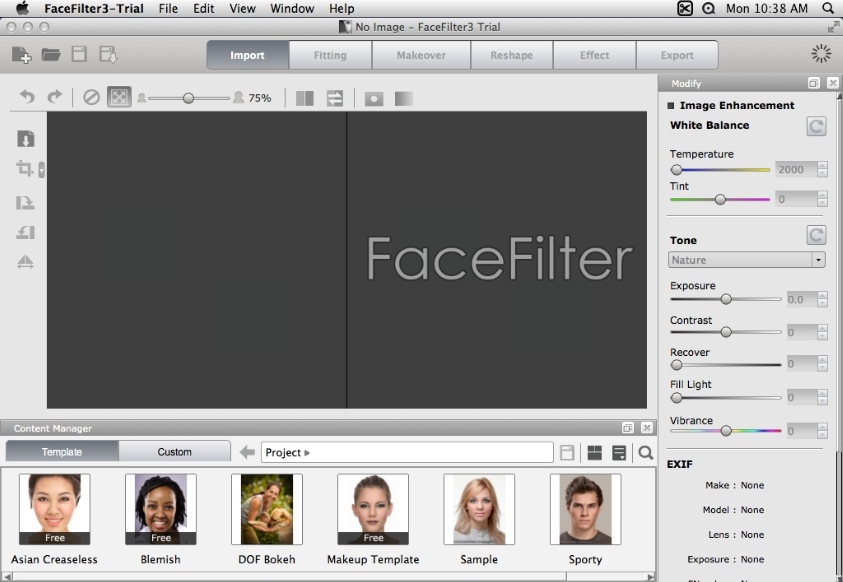 FaceFilter3 Standard 3.0 : Main window