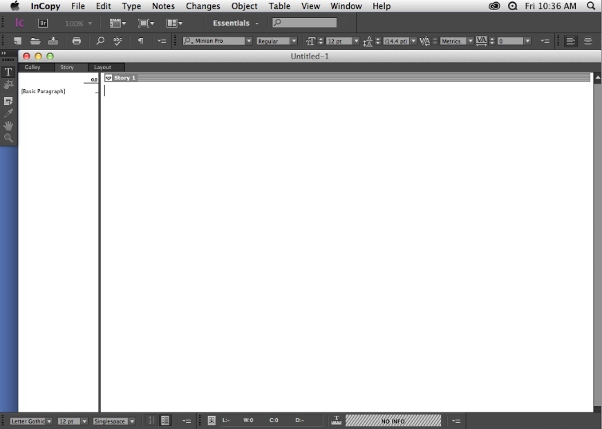 Adobe InCopy CC 9.2 : Main Window