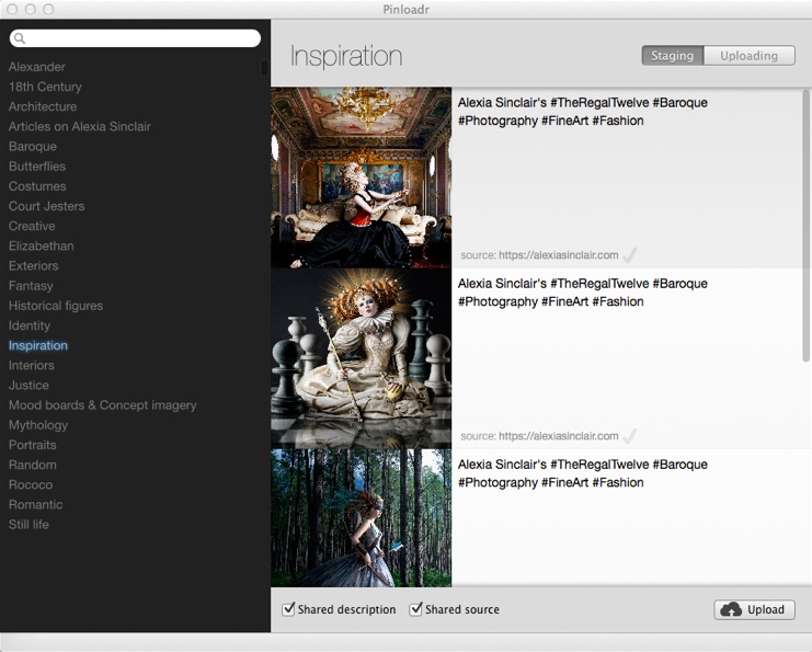 Pinloadr for Pinterest 1.0 : Main window