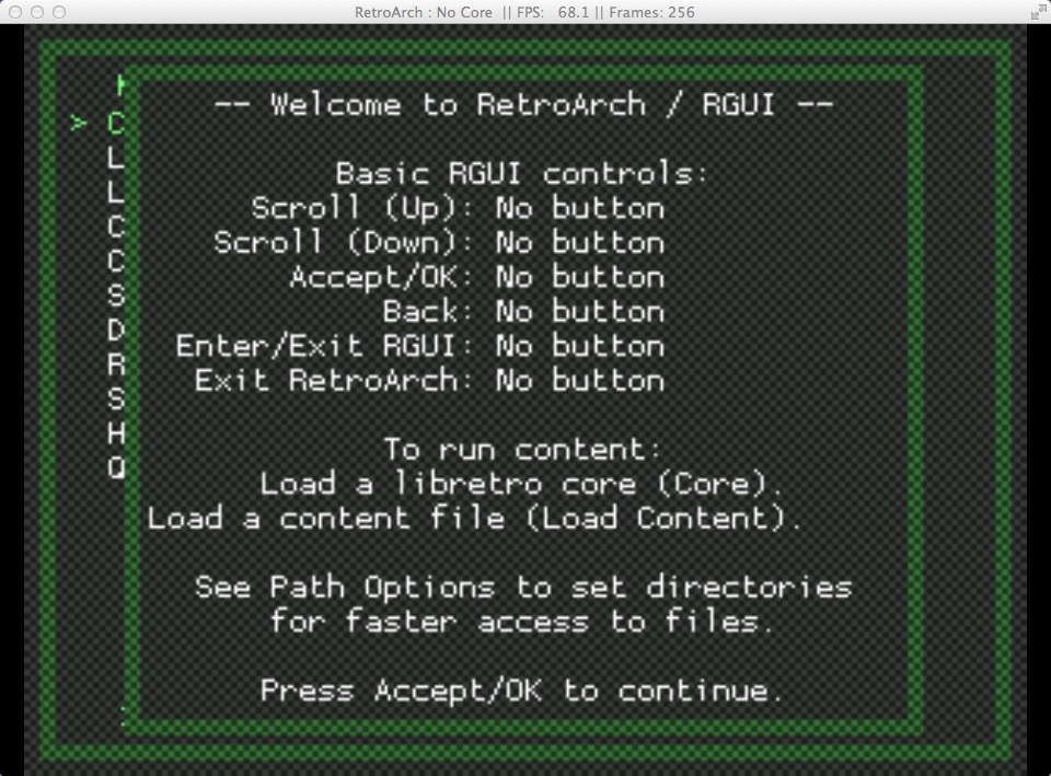 RetroArch 1.0 : Main window