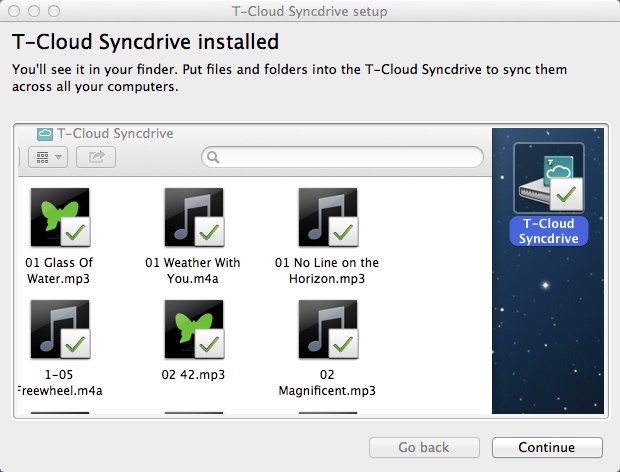 T-Cloud Syncdrive 13.4 : Main window