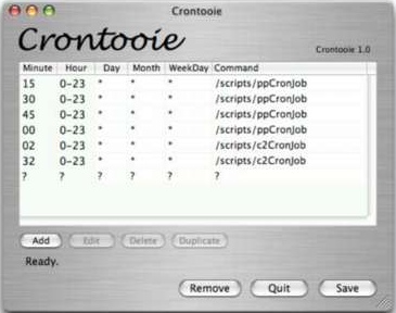 Crontooie 1.0 : Main window
