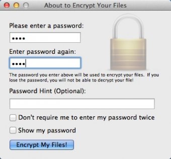 Entering Access Password For Encryption