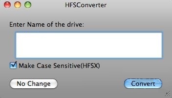 HFSConverter 1.0 : Main window