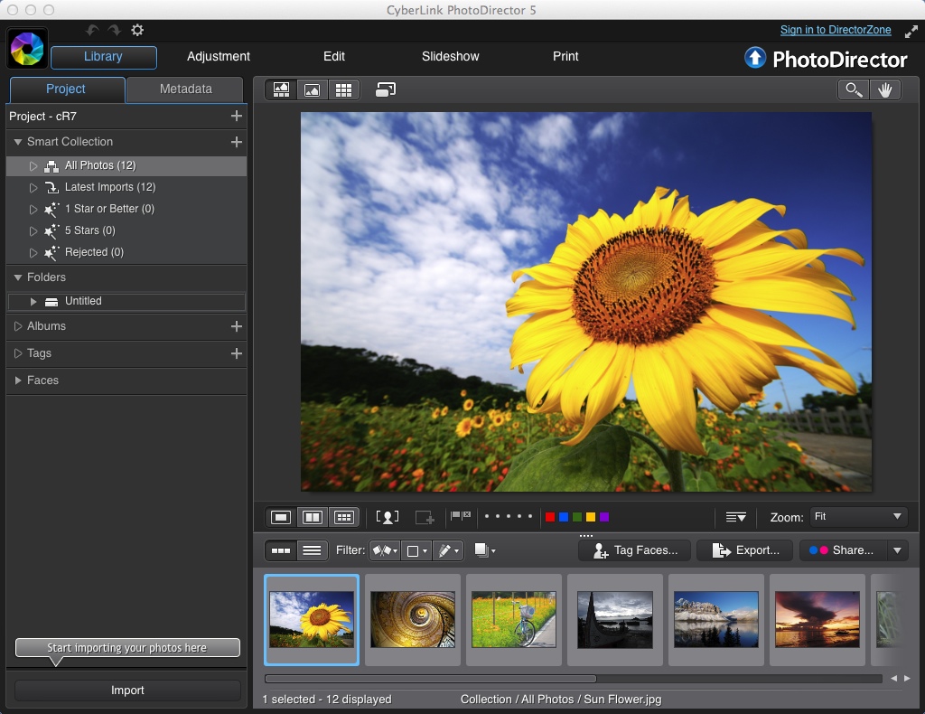 PhotoDirector 5 Deluxe 5.0 : Main window