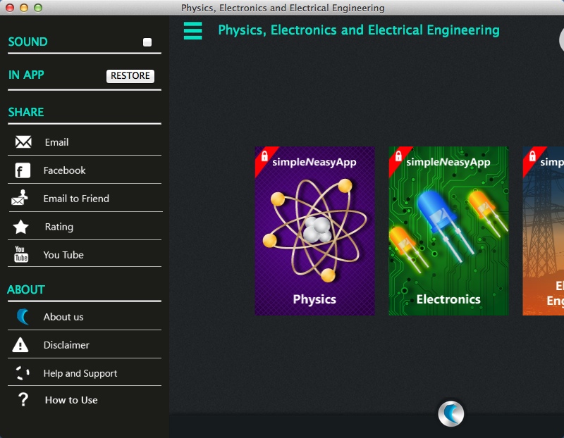 Physics, Electronics and Electrical Engineering - A simpleNeasyApp by WAGmob 1.0 : Program Preferences
