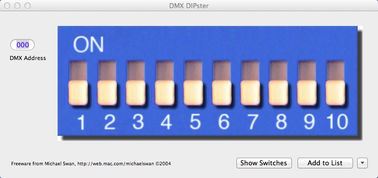 DMX DIPster 2.1 : Main window