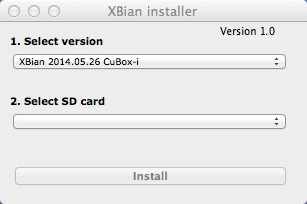 XBian-installer 1.0 : Main window