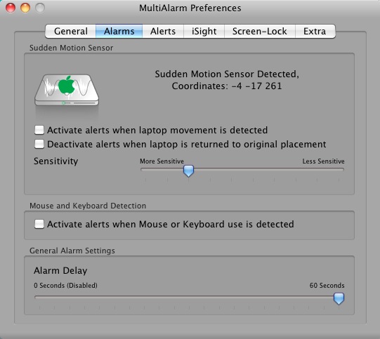 MultiAlarm 3.4 : Alarm settings