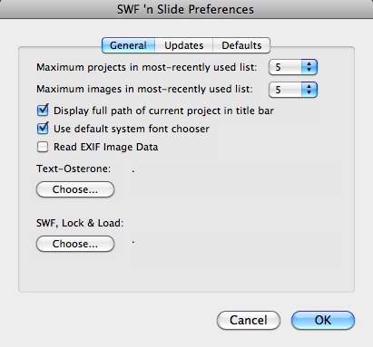 SWF n Slide 1.1 : Preferences