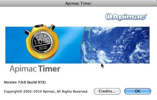 Apimac Timer 7.0 : About Window
