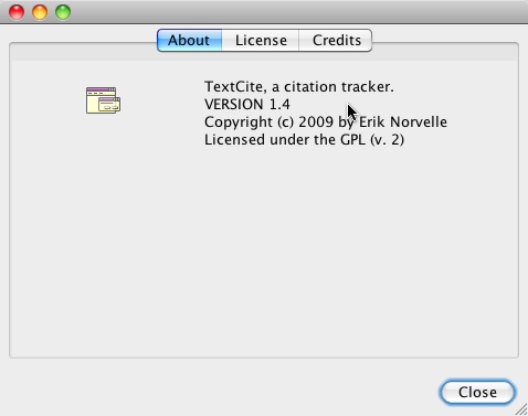 TextCite 1.4 : Main window
