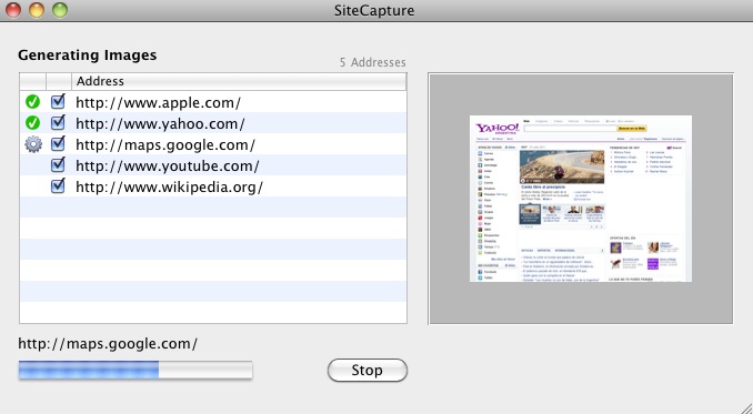 SiteCapture 1.2 : Generating snapshots