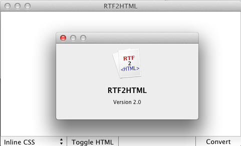RTF2HTML 2.0 : Main Window