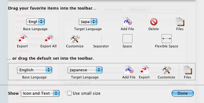 iLingual 1.2 : Customize window