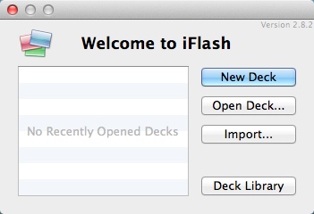 iFlash 2.8 : Welcome Window