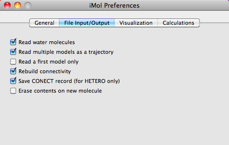 iMol 0.4 : Program Preferences