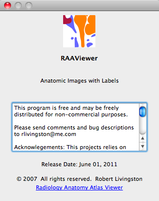 RAAViewer 1.1 : About Window