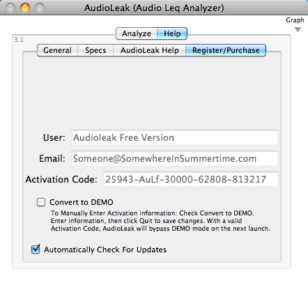 AudioLeak 3.1 : Main Window
