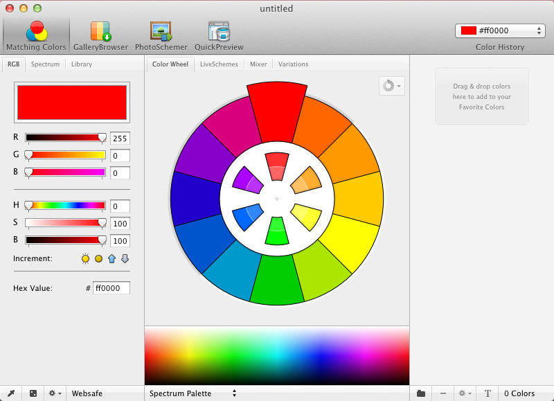 Color Schemer Studio 2.0 : Main Window