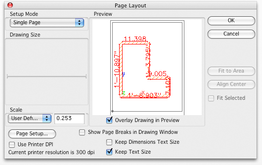 TurboCAD MAC Pro : Page Layout