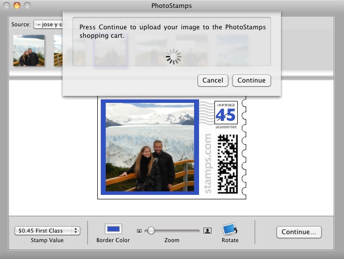 PhotoStamps 1.2 : Uploading images