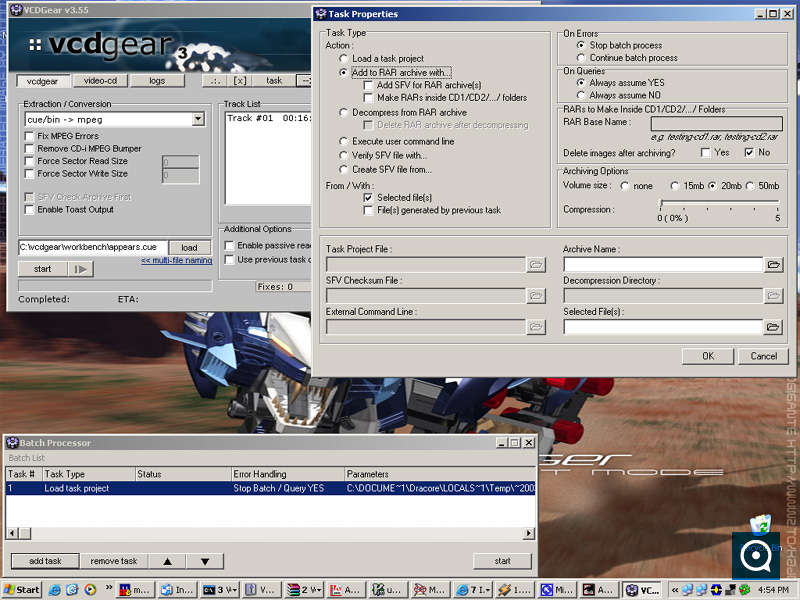 VCDGearX 1.7 : Main window