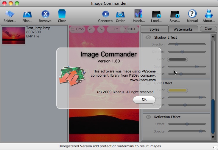 Image Commander 1.8 : About Window