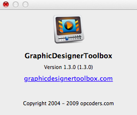 GraphicDesignerToolbox 1.3 : About