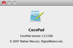CocoPad 1.0 : About Window