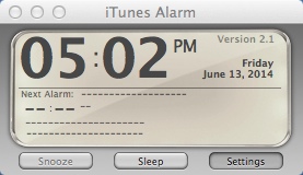 iTunes Alarm 2.1 : Main Window