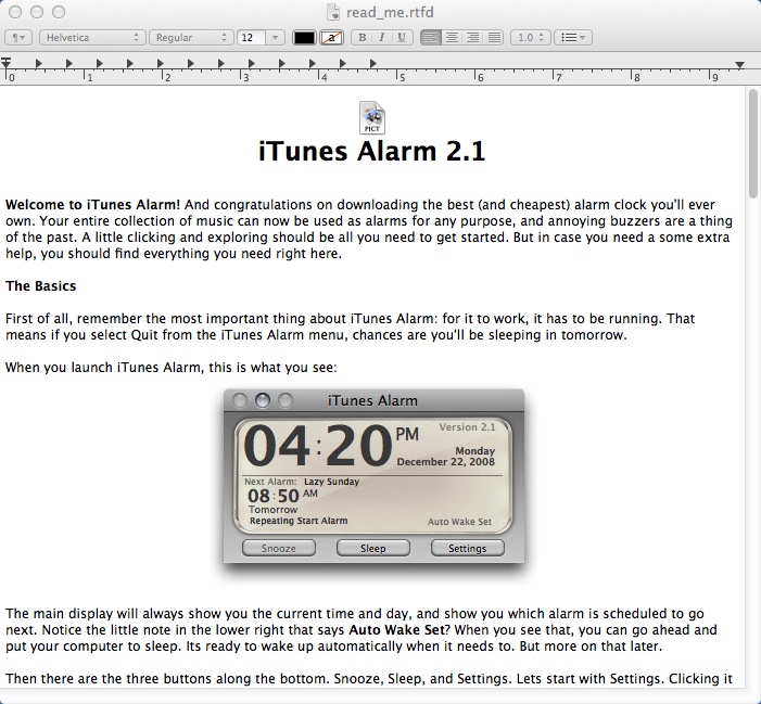 iTunes Alarm 2.1 : Help Guide