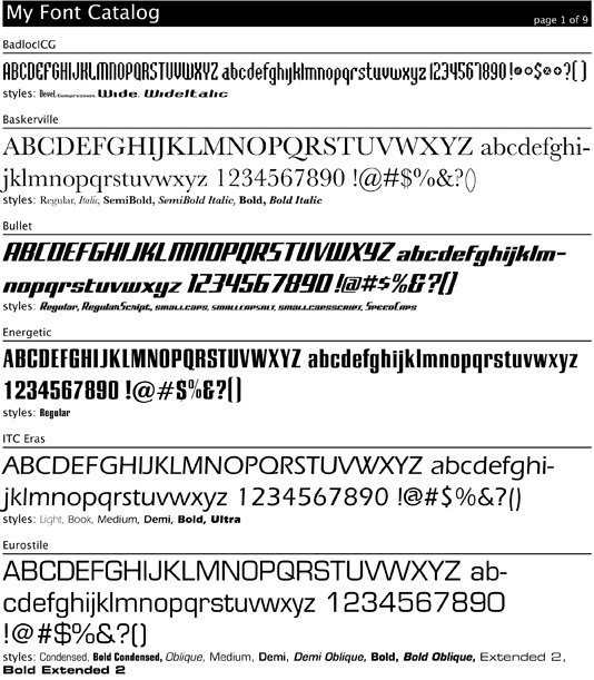ID Font Catalog 3.0 : Main Window
