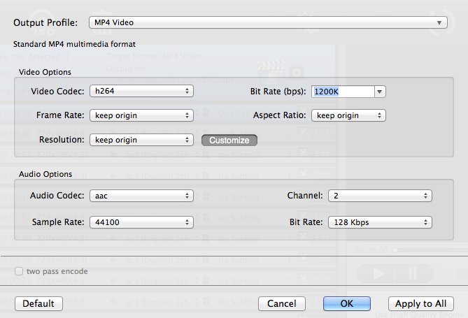 WinX DVD Ripper For Mac 4.5 : Output Settings