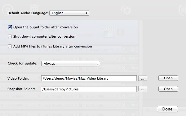 WinX DVD Ripper For Mac 4.5 : General Settings