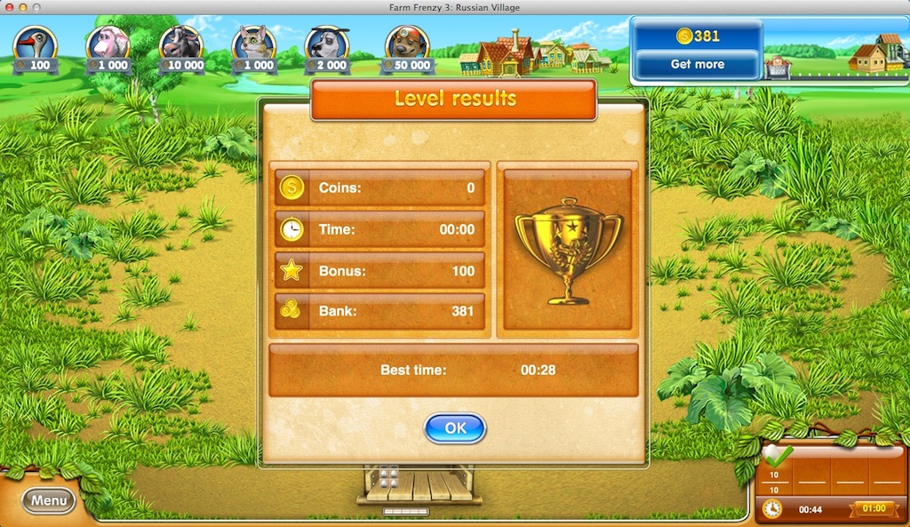 Farm Frenzy 3: Russian Village 1.0 : Completed Level Statistics