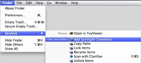 AddSpotlightComments 1.0 : Main window