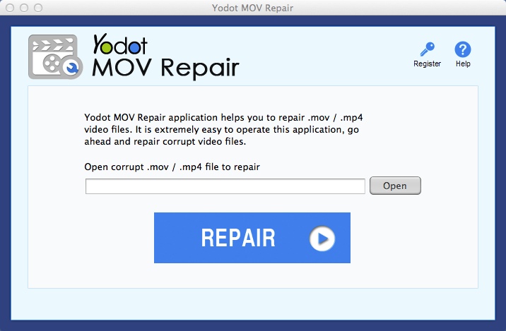 Yodot MOV Repair 1.0 : Main window